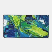 Abstracte acrylverf in blauw bureaumat (Voorkant)