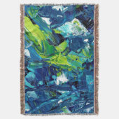 Abstracte acrylverf in blauw deken (Voorkant Verticaal)