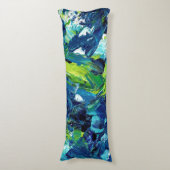Abstracte acrylverf in blauw lichaamskussen (Voorkant Verticaal)