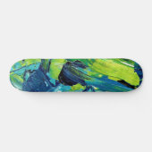 Abstracte acrylverf in blauw persoonlijk skateboard (Horizontaal)