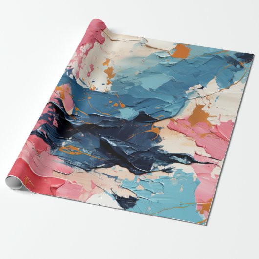 Abstracte acrylverf splash cadeaupapier (Uitgerold)