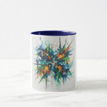 Abstracte Actie Kleur Barst Keramische Mok