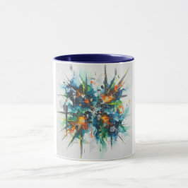 Abstracte Actie Kleur Barst Keramische Mok
