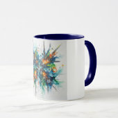 Abstracte Actie Kleur Barst Keramische Mok (Voorkant rechts)
