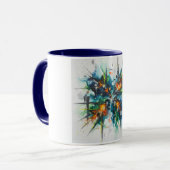 Abstracte Actie Kleur Barst Keramische Mok (Voorkant links)