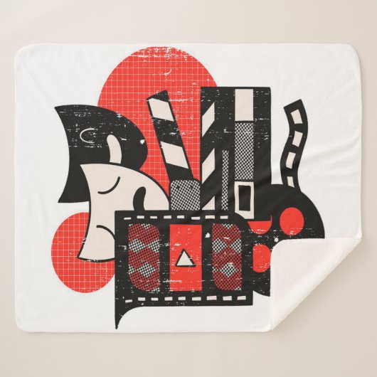 ABSTRACTE ACTIE | Lover Home Sherpa Deken (Voorkant (horizontaal))