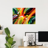Abstracte actie schilderij poster (Thuiskantoor)