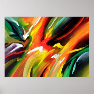 Abstracte actie schilderij poster