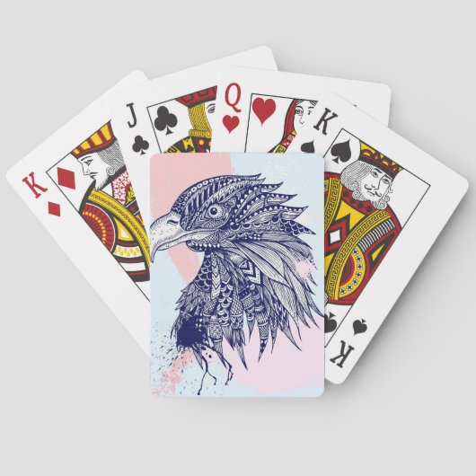 Abstracte adelaar pokerkaarten (Achterkant)