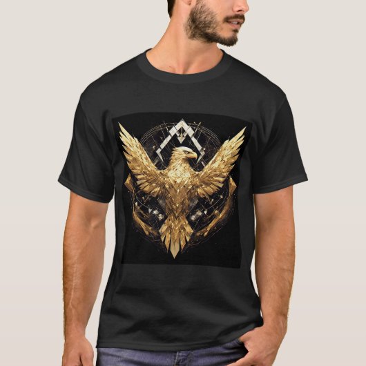 Abstracte Adelaar Spreidt Vleugels T-shirt (Voorkant)