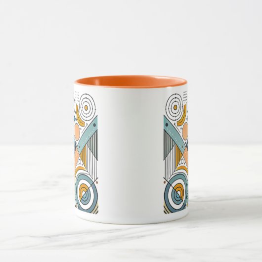 Abstracte afbeelding met geometrische vormen. mok (Midden)