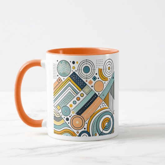 Abstracte afbeelding met geometrische vormen. mok (Links)