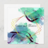 Abstracte afbeelding van alcoholinkt, uitnodiging (Voorkant / Achterkant)