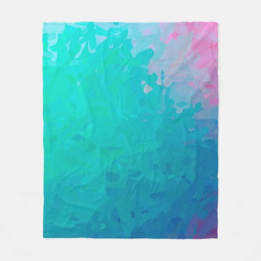 Abstracte afbeelding van de groene impressionistis fleece deken (Voorkant)