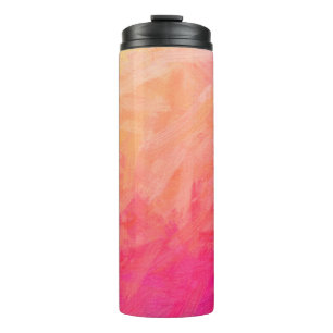 Abstracte afbeelding van het roze, gele bristle vi thermosbeker