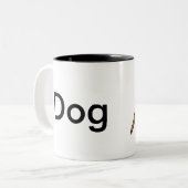 Abstracte afbeelding van hond tweekleurige koffiemok (Voorkant links)