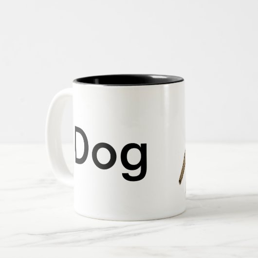 Abstracte afbeelding van hond tweekleurige koffiemok (Voorkant links)