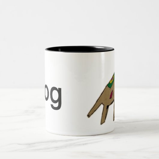 Abstracte afbeelding van hond tweekleurige koffiemok (Center)