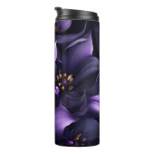 Abstracte afbeelding van paarse en zwarte bloemen thermosbeker (Geroteerd rechts)
