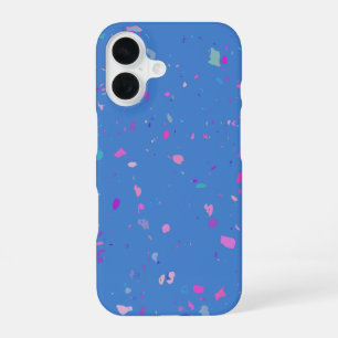Abstracte afbeelding van Terrazzo Galaxy in Blue iPhone 16 Hoesje