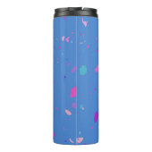 Abstracte afbeelding van Terrazzo Galaxy in Blue Thermosbeker (Achterkant)