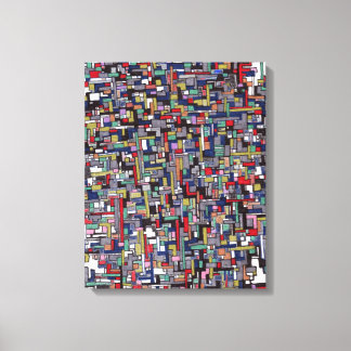 Abstracte Afbeeldingen: Cyber Pop Abstracte Fracta Canvas Afdruk