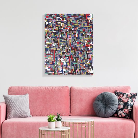 Abstracte Afbeeldingen: Cyber Pop Abstracte Fracta Canvas Afdruk (Insitu (Woonkamer))
