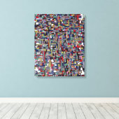 Abstracte Afbeeldingen: Cyber Pop Abstracte Fracta Canvas Afdruk (Insitu (Houten vloer))