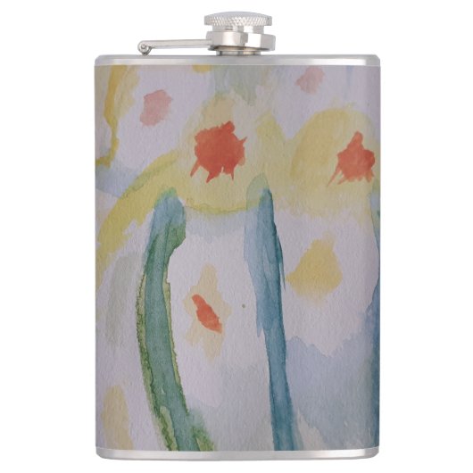 Abstracte afdillen Vinylomhullkolf Heupfles (Voorkant)