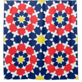 abstracte afdruk met sterren en x-es douchegordijn (Voorkant)