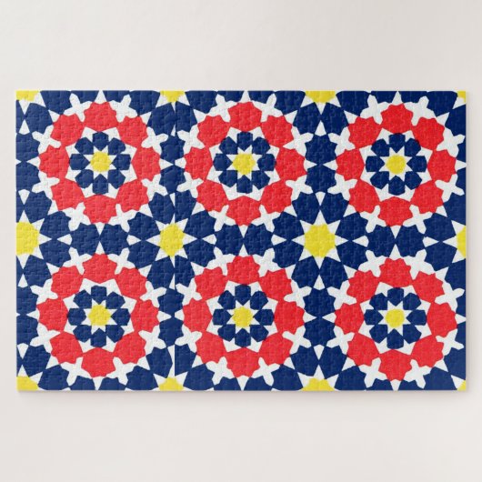 abstracte afdruk met sterren en x-es legpuzzel (Horizontaal)