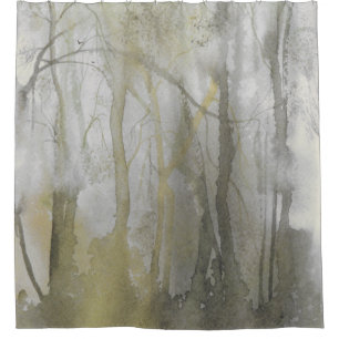 Abstracte afdruk van Amber Wilds-Waterverf Douchegordijn