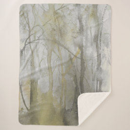 Abstracte afdruk van Amber Wilds-Waterverf Sherpa Deken