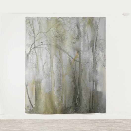 Abstracte afdruk van Amber Wilds-Waterverf Wandkleed (Voorkant)