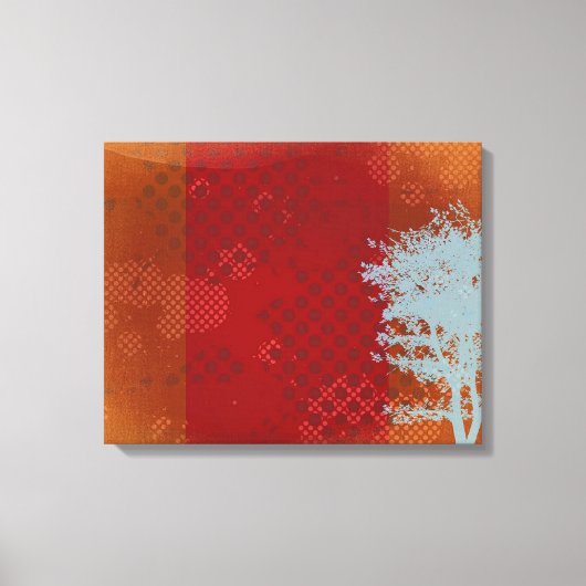Abstracte afdruk van de Grunge Tree Wrapped Canvas (Voorkant)