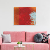 Abstracte afdruk van de Grunge Tree Wrapped Canvas (Insitu (Woonkamer))