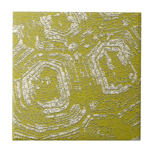 Abstracte afdruk van Mustard Tortoise Shell door L Tegeltje
