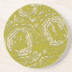 Abstracte afdruk van Mustard Tortoise Shell door L Zandsteen Onderzetter