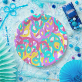 Abstracte afdruk van spiralen papieren bordje (Feest)