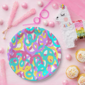 Abstracte afdruk van spiralen papieren bordje (Feest)