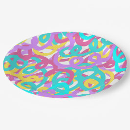 Abstracte afdruk van spiralen papieren bordje