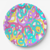 Abstracte afdruk van spiralen papieren bordje (Voorkant)