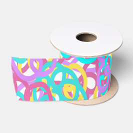 Abstracte afdruk van spiralen satijnen lint