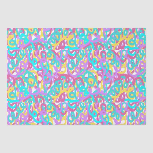 Abstracte afdruk van spiralen tissuepapier (Voorkant)