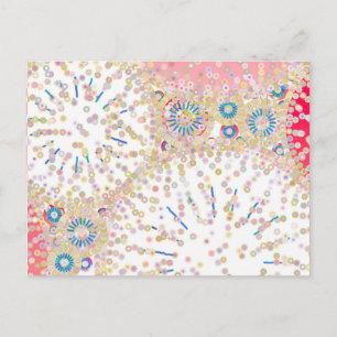 abstracte afdruk "Zee leven" Briefkaart