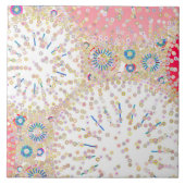 abstracte afdruk "Zee leven" Tegeltje (Voorkant)