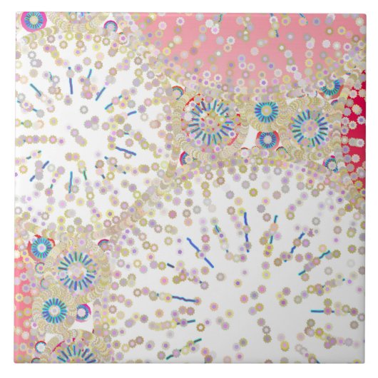 abstracte afdruk "Zee leven" Tegeltje (Voorkant)