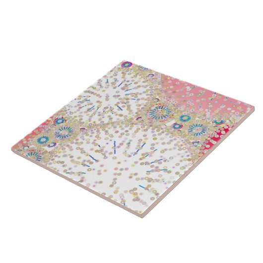 abstracte afdruk "Zee leven" Tegeltje (Zijkant)