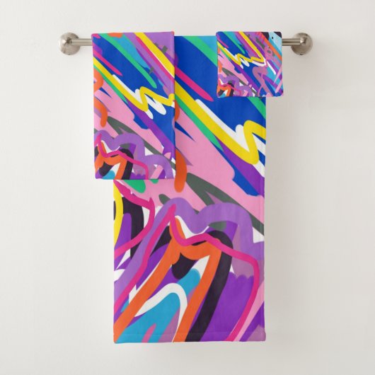 Abstracte afdrukken in kleur bad handdoek (Insitu)