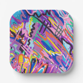 Abstracte afdrukken in kleur papieren bordje